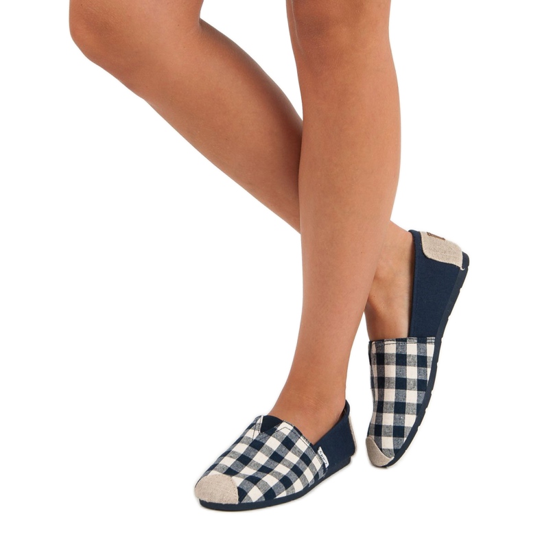 L. Day Tummansiniset ruudulliset sliponit ruskea laivastonsininen 1