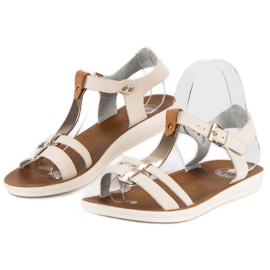 Soljella kiinnitetyt sandaalit ruskea keltainen 2