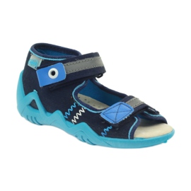 Befado -sandaalitossut, nahkapohjallinen sininen laivastonsininen 1