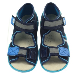 Befado -sandaalitossut, nahkapohjallinen sininen laivastonsininen 3