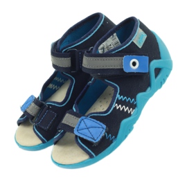 Befado -sandaalitossut, nahkapohjallinen sininen laivastonsininen 4