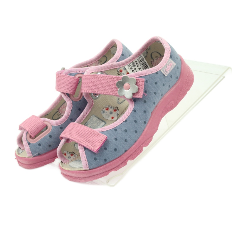 Poikien sandaalit Befado 969x093 harmaa vaaleanpunainen 4