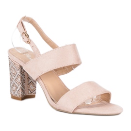 Tyylikkäät sandaalit helmillä ruskea 1