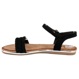 Super Me Suede litteät sandaalit musta 1