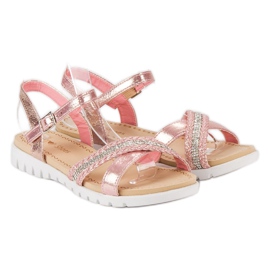 Top Shoes Vaaleanpunaiset litteät sandaalit vaaleanpunainen 3