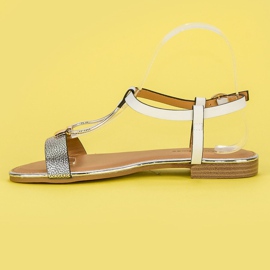 L. Lux. Shoes Valkoiset litteät sandaalit valkoinen harmaa 3