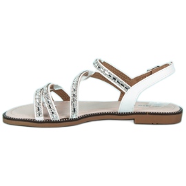 Nio Nio Tyylikkäät litteät sandaalit valkoinen 1
