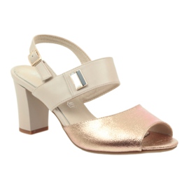 M.Daszyński Nahka sandaalit Daszyński SA107 beige vaaleanpunainen 1