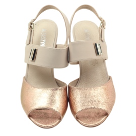 M.Daszyński Nahka sandaalit Daszyński SA107 beige vaaleanpunainen 3