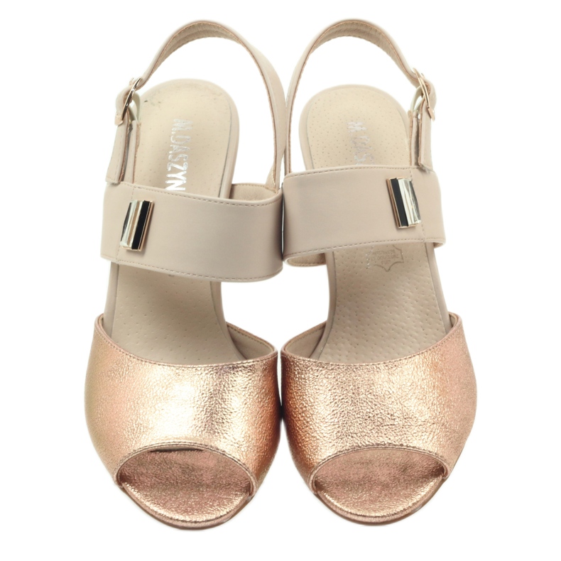 M.Daszyński Nahka sandaalit Daszyński SA107 beige vaaleanpunainen 3