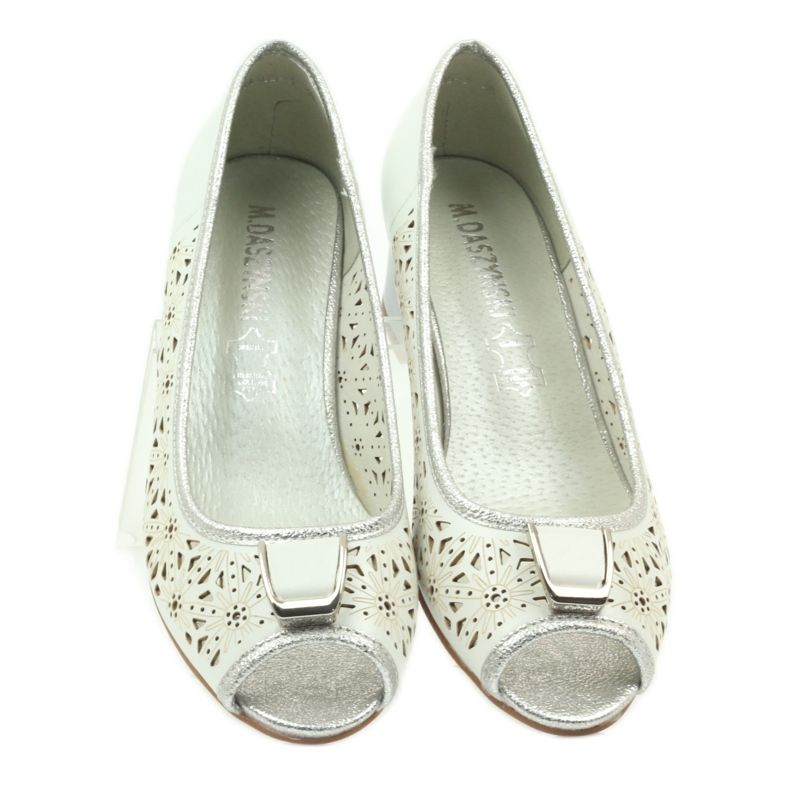 M.Daszyński Daszyńskin nahkapohjalliset sandaalit valkoinen ruskea harmaa 3