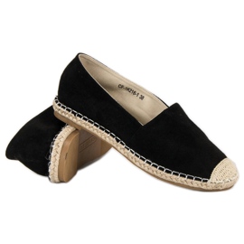 Best Shoes Mustat mokkanahkaiset espadrillit 1