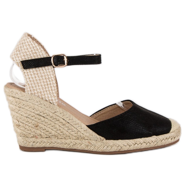 Nio Nio Wedge espadrillesandaalit musta ruskea 2