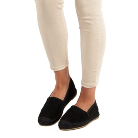 Nio Nio Mustat mokkanahkaiset espadrillit 1