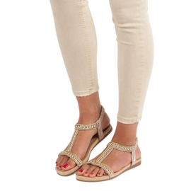 Queentina Litteät sandaalit kuminauhalla keltainen 1