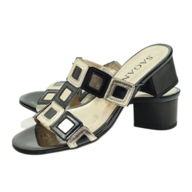 Mustat ja kultaiset Sagan-tossut keltainen 3