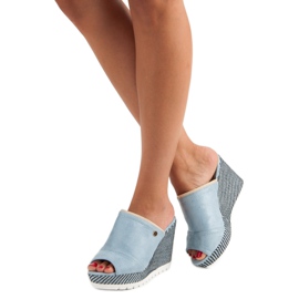 Primavera Suede kiila sandaalit sininen 1