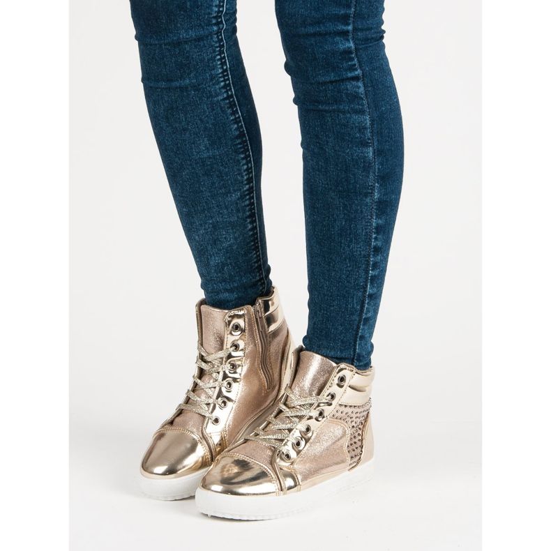 Lakatut lenkkarit nilkan yläpuolella keltainen 1