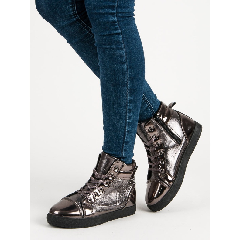 Lakatut lenkkarit nilkan yläpuolella harmaa monivärinen 1