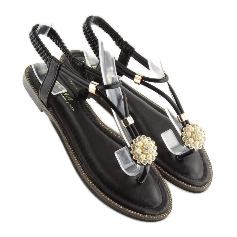 Mustat naisten sandaalit varvastossut 7537 musta 2