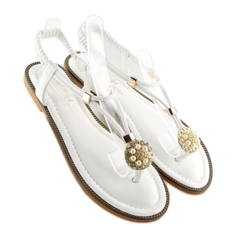 Naisten valkoiset sandaalit 7537 valkoinen 2