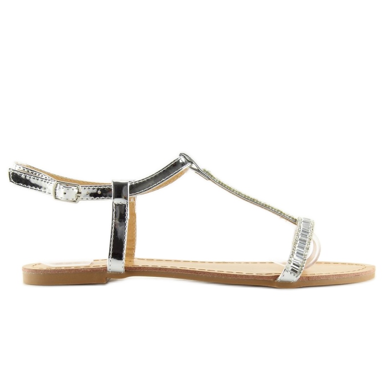 Hopeiset sandaalit kuutiozirkonialla SY644 hopea harmaa 2