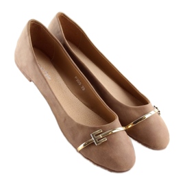 Ruskeat naisten ballerinat P305 khaki 1