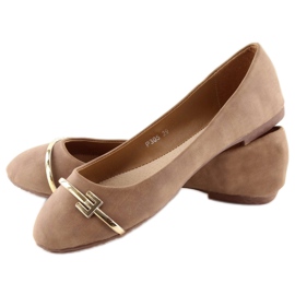 Ruskeat naisten ballerinat P305 khaki 2