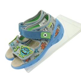 Sandaalien nahkainen sisäosa Befado 433P sininen oranssi harmaa 4