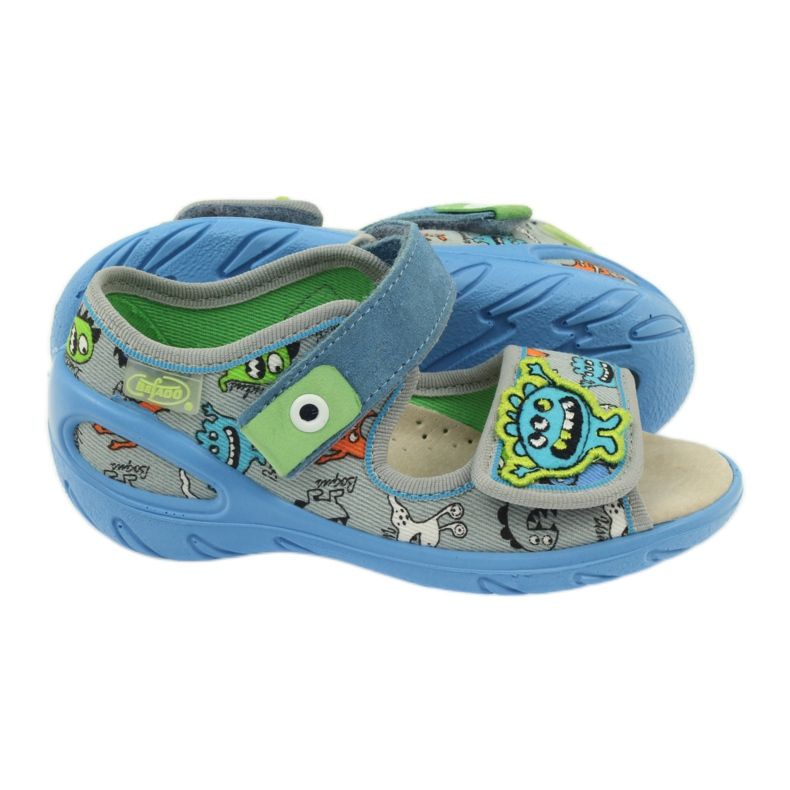 Sandaalien nahkainen sisäosa Befado 433P sininen oranssi harmaa 3