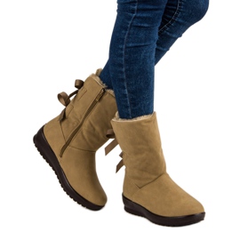 Lämpimät lumisaappaat vetoketjulla vihreä 2