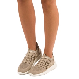 Kylie Slip-On tekstiiliurheilukengät ruskea keltainen 1