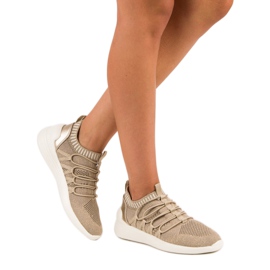 Kylie Slip-On tekstiiliurheilukengät ruskea keltainen 2