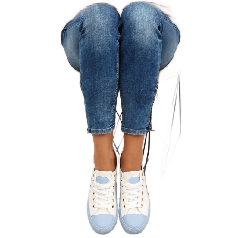 Tennarit värillisellä kumilla W-3051 Blue valkoinen 1