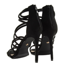 Mustat LE039 mustat sandaalit korkokengillä 2