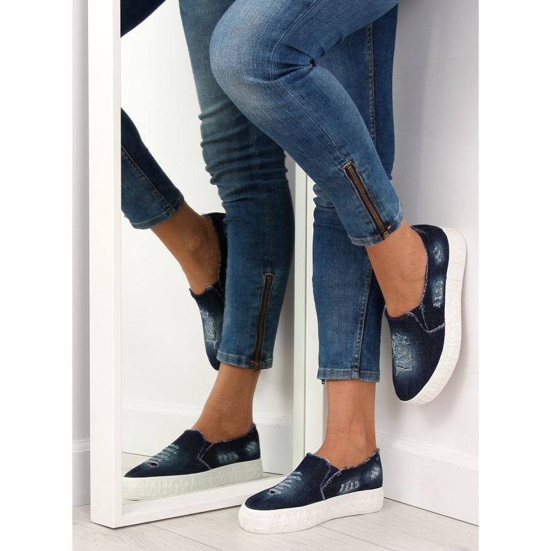 Slip-on farkkupohja Z-4 Navy -kirjoituksella tummansininen 1