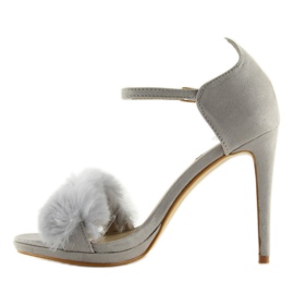 Harmaat sandaalit harmaalla L6120 Grey -korkokenällä 2