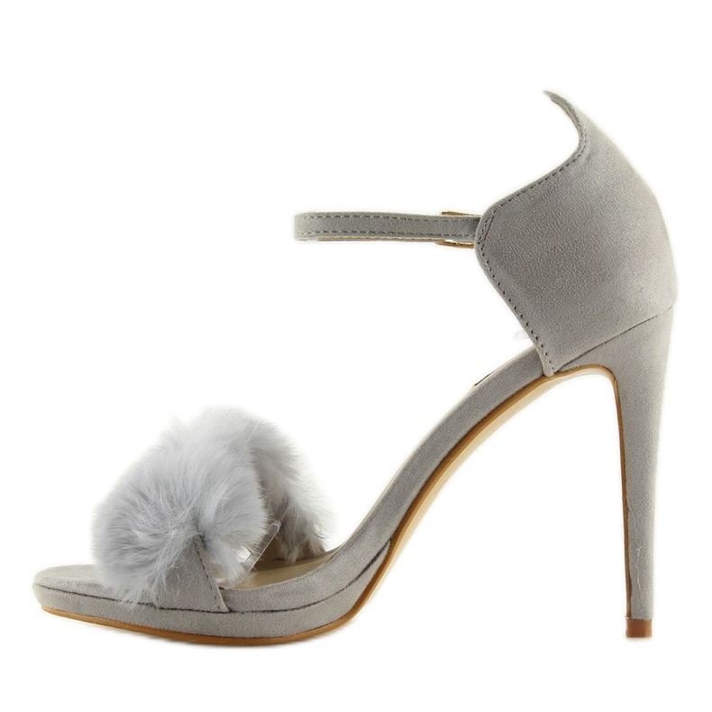 Harmaat sandaalit harmaalla L6120 Grey -korkokenällä 2