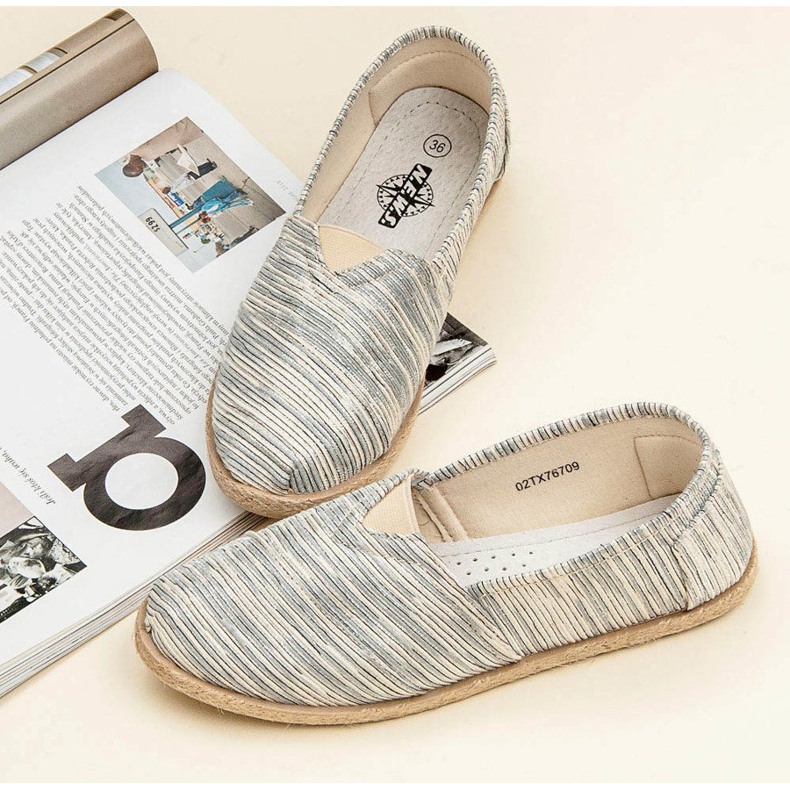 Ribbed espadrillit harmaa 2