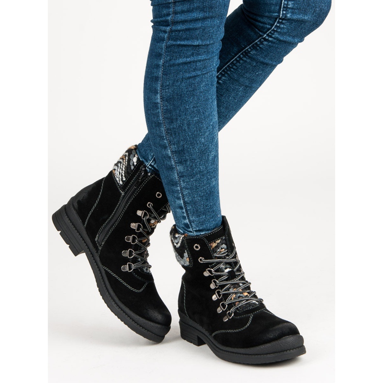 Filippo Sidotut nahkaiset nilkkurit musta 1