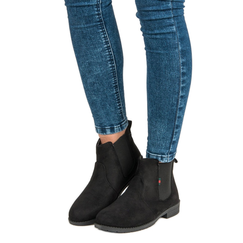 Lady Fashion Liukuvat mokkanahkaiset nilkkurit musta 1