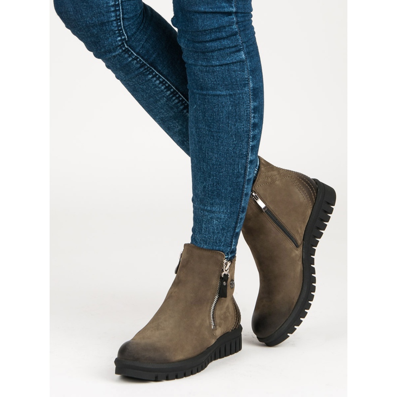 Matalat saappaat VINCEZA -vetoketjulla vihreä 2