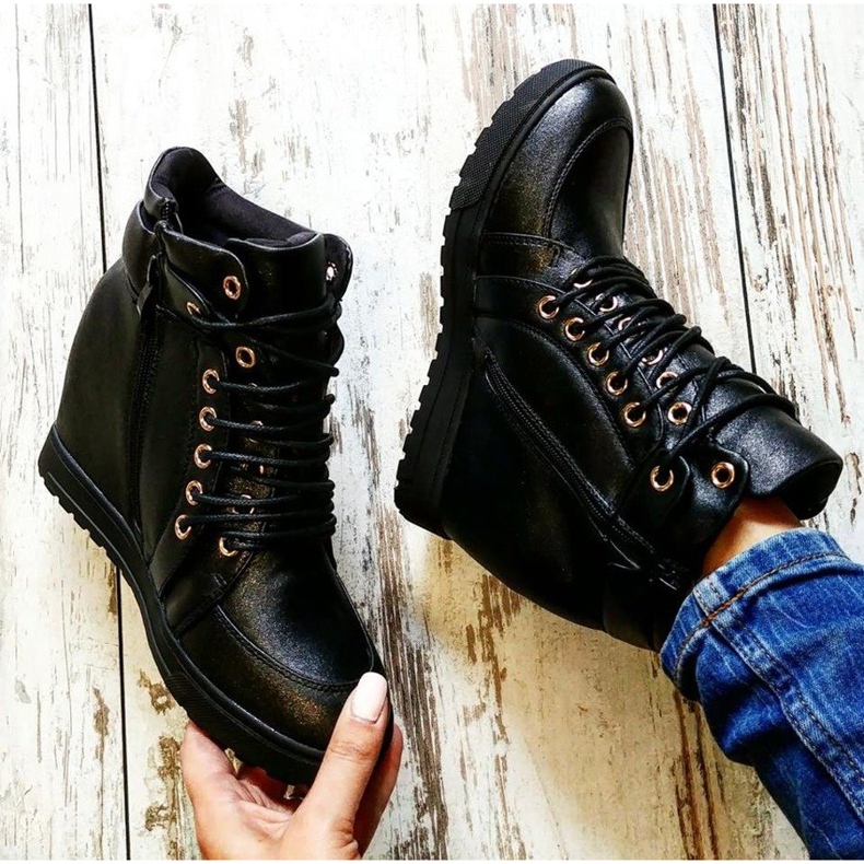 J. Star Tyylikkäät solmitut tennarit musta 1