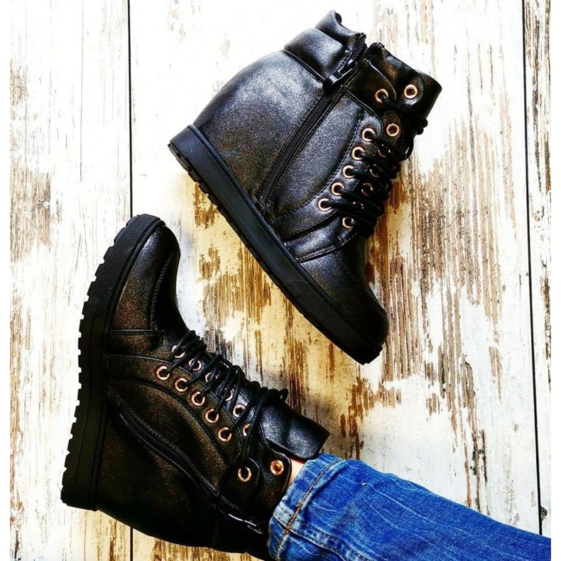 J. Star Tyylikkäät solmitut tennarit musta 2