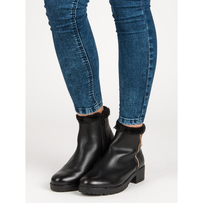 J. Star Muodikkaat saappaat turkista musta 1