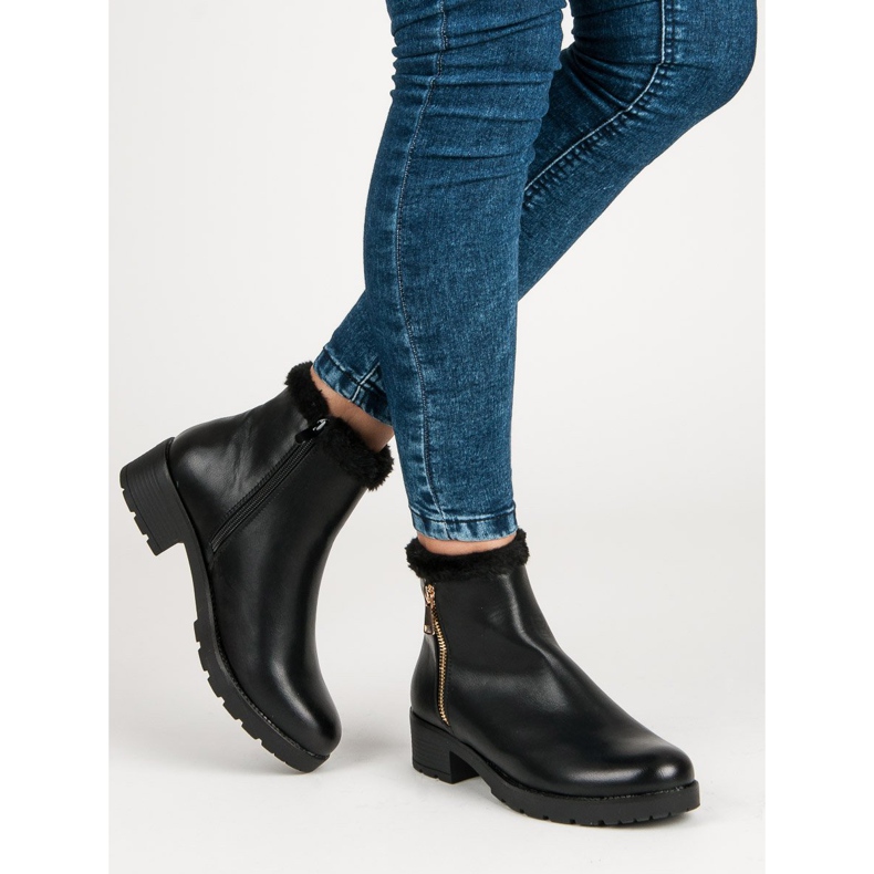 J. Star Muodikkaat saappaat turkista musta 2