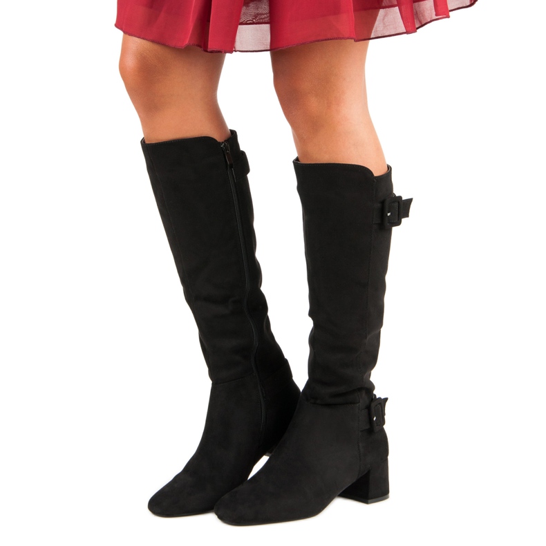 Suede korkokengät musta 1