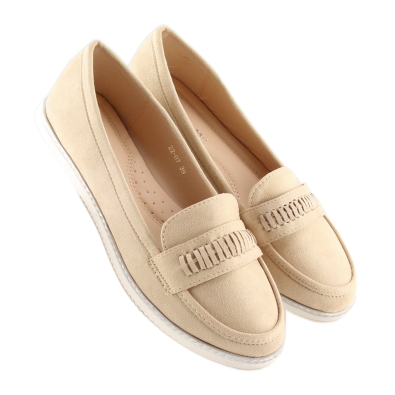 Naisten beige-loaferit 22-07 Beige 2