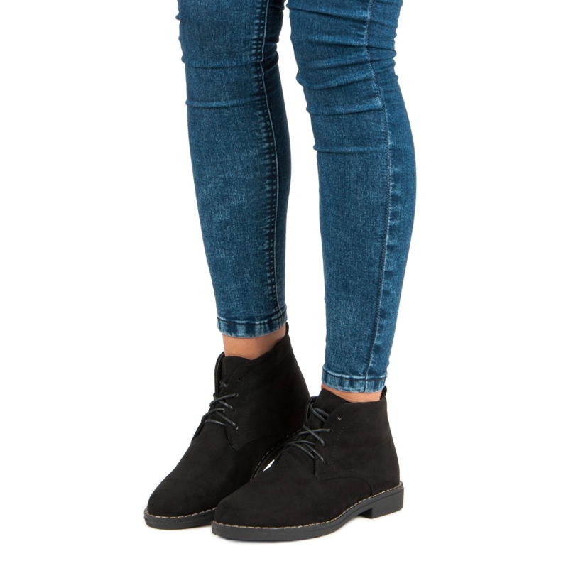 Matalasidottu saappaat musta 2