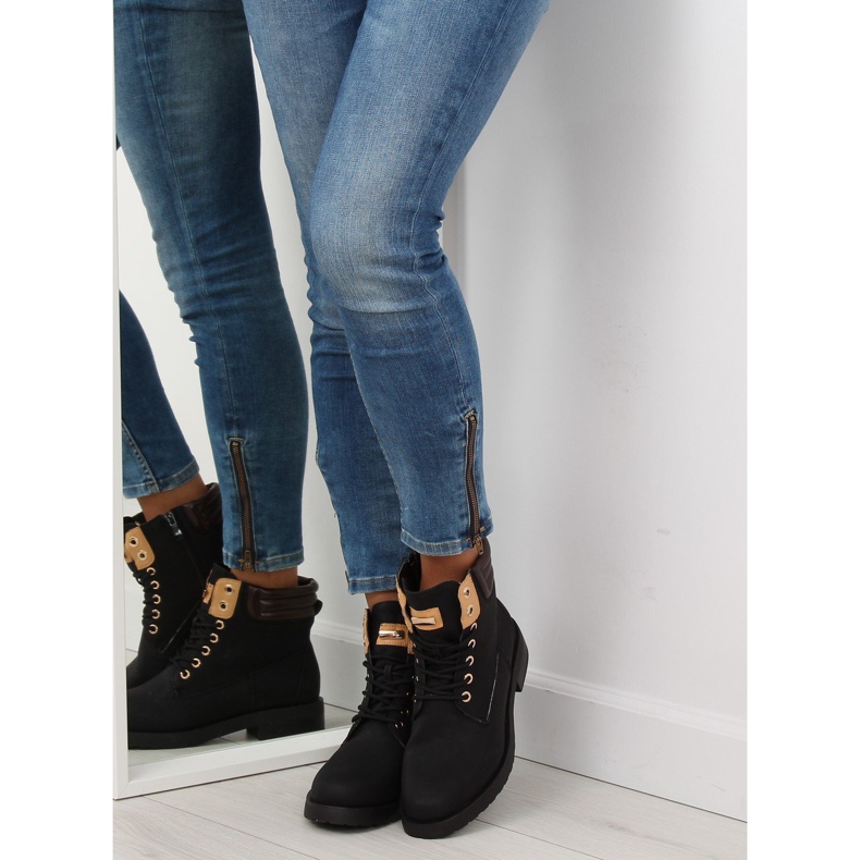 Mustat naisten puusaappaat ZH788 Musta ruskea 2